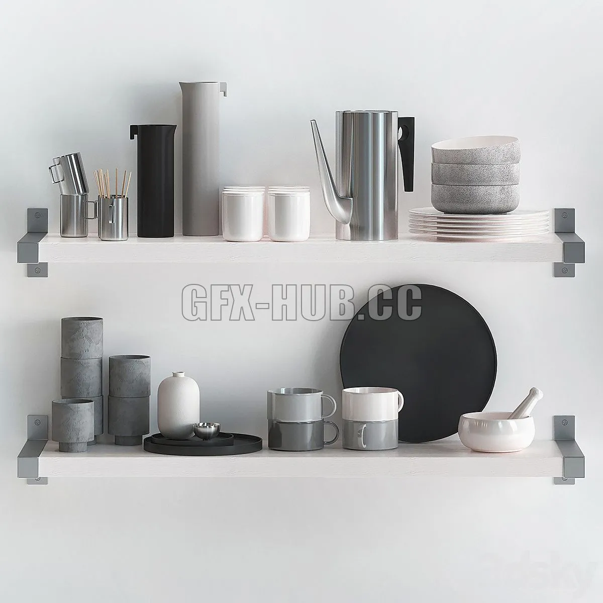 Kitchen decor set 02 3D Model