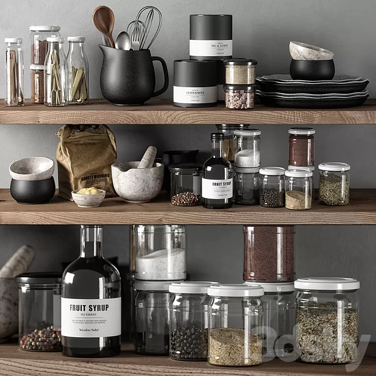 kitchen decor set 03 3D Model