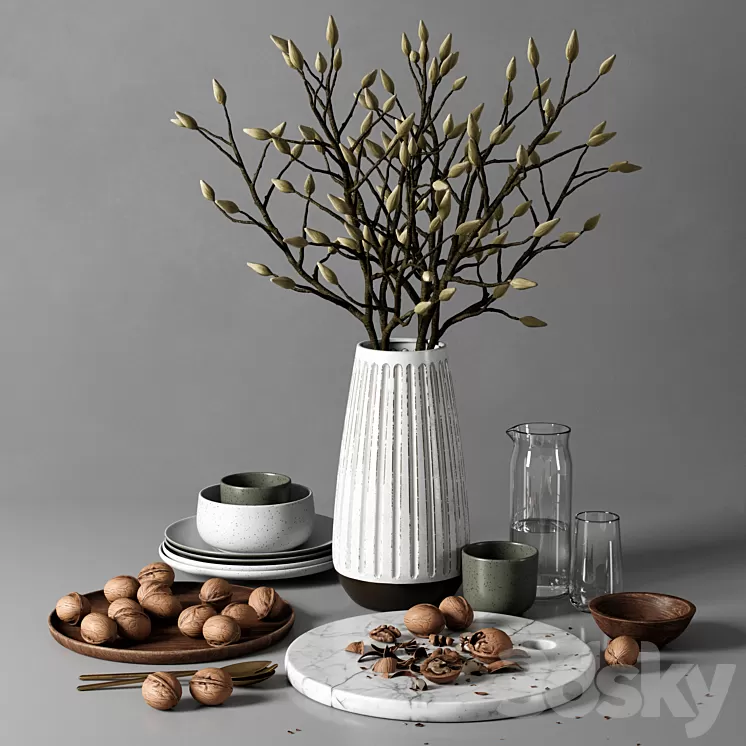 kitchen decor set 09 3D Model Free Download kitchen decor set 09 3D Model Free Download