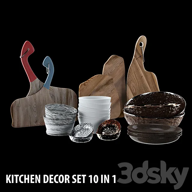 Kitchen Decor Set 10 IN 1 3D Model