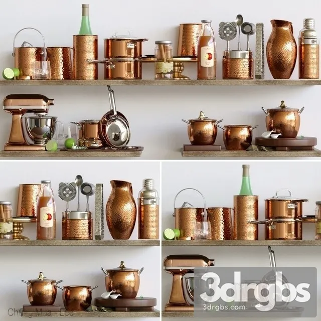 Kitchen Decor Set 184 3D Model Download