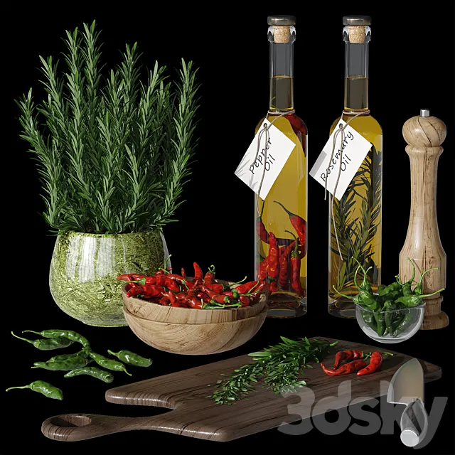 Kitchen decor set 3DModel