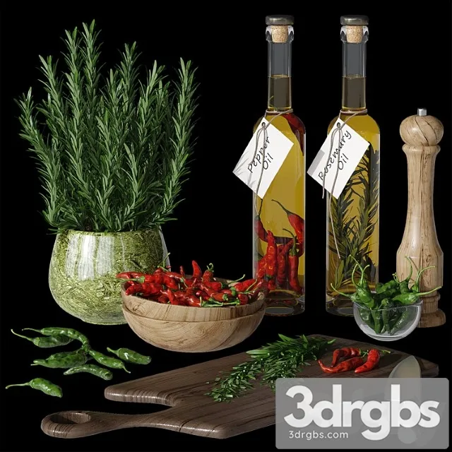 Kitchen decor set_3 3D Model Download