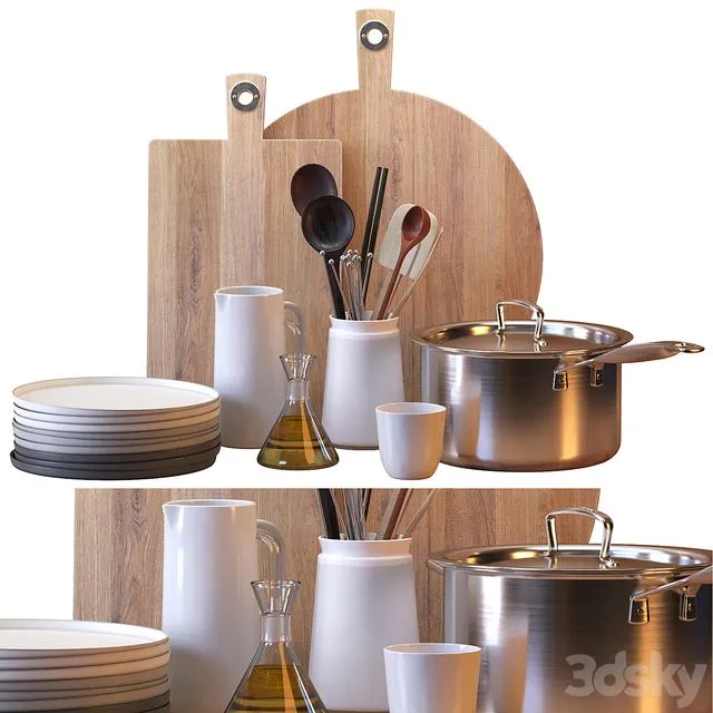 Kitchen decor with oil 3D Model Kitchen decor with oil 3D Model
