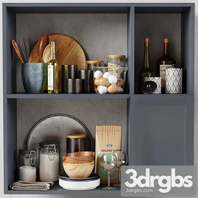 Kitchen decorative set 026 3D Model Download