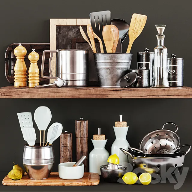 Kitchen Decorative set 044 3DModel