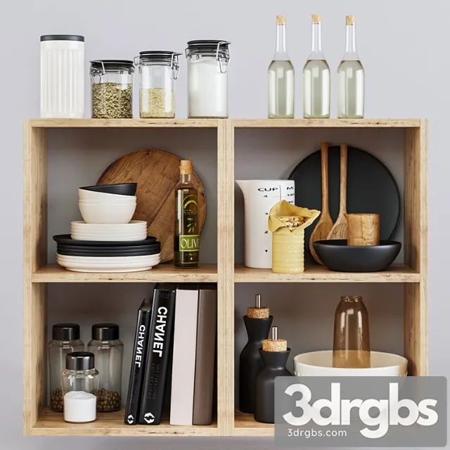 Kitchen decorative set 052 3D Model Download