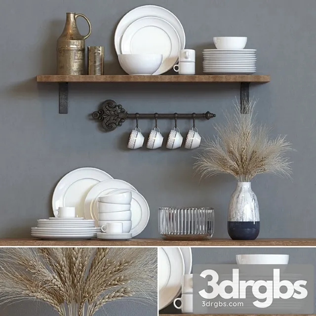 Kitchen decorative set part01 3D Model Download