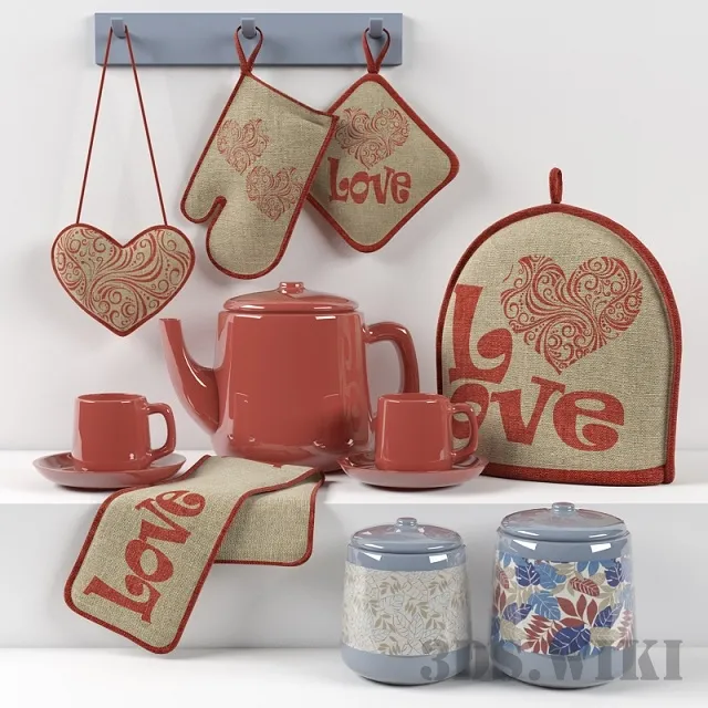 kitchen – Decorative tea set 3D Model