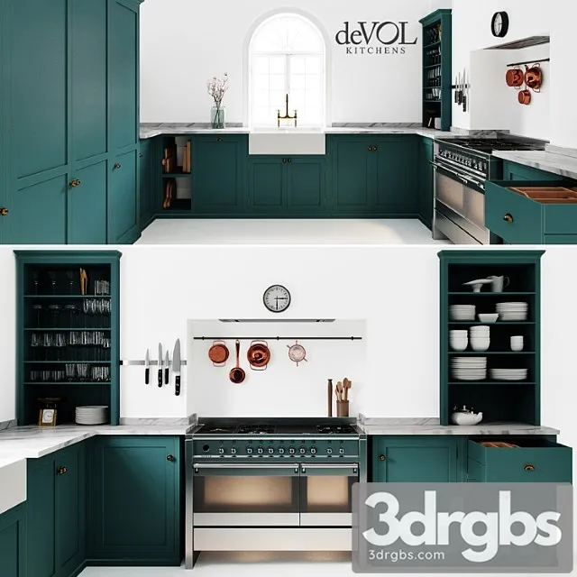 Kitchen devol shaker kitchen 3D Model Download