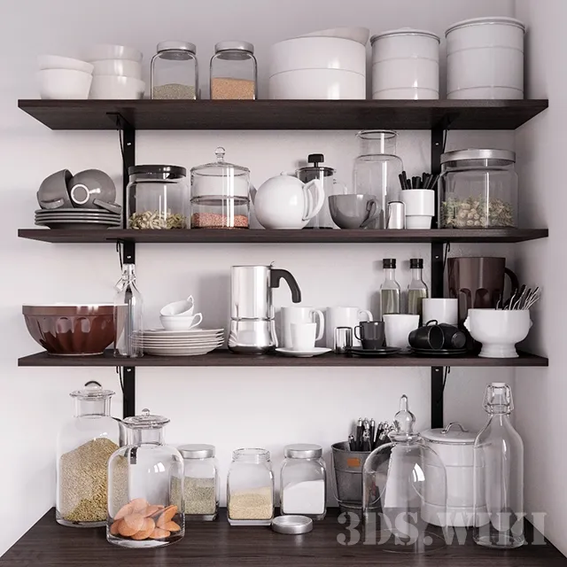 kitchen – Dishes spices and other little things 3D Model