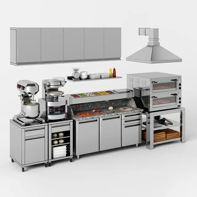 kitchen – Equipment for pizzeria 3D Model kitchen – Equipment for pizzeria 3D Model