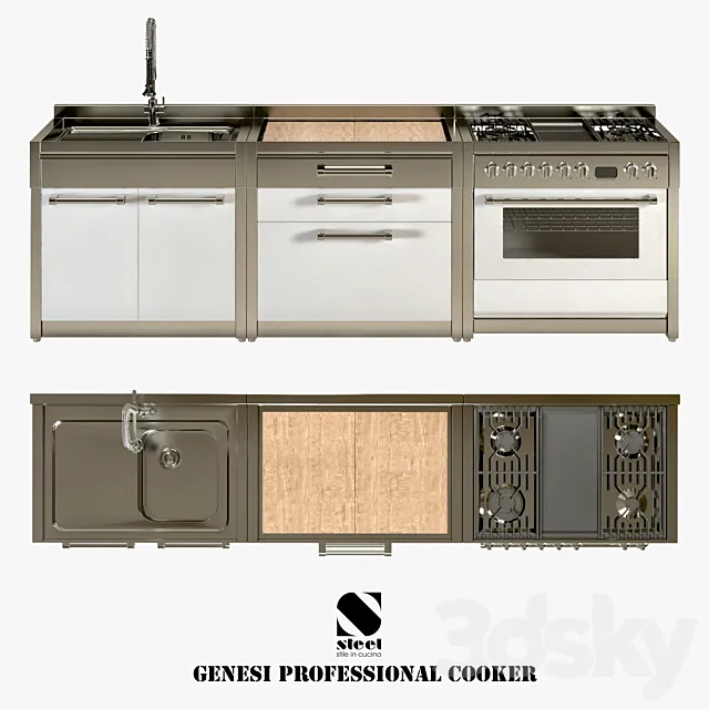 Kitchen equipment Steel 3DModel