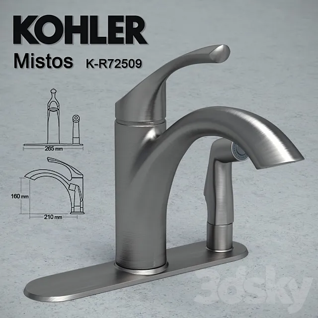 Kitchen faucet Kohler Mistos K-R72508 _ K-R72509 3D Model