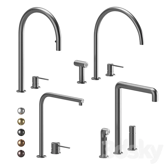 Kitchen faucets CEA set 04 3D Model