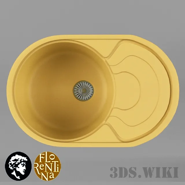 kitchen – Flush-mounted kitchen sink FLORENTINA Rhodes-760 3D Model