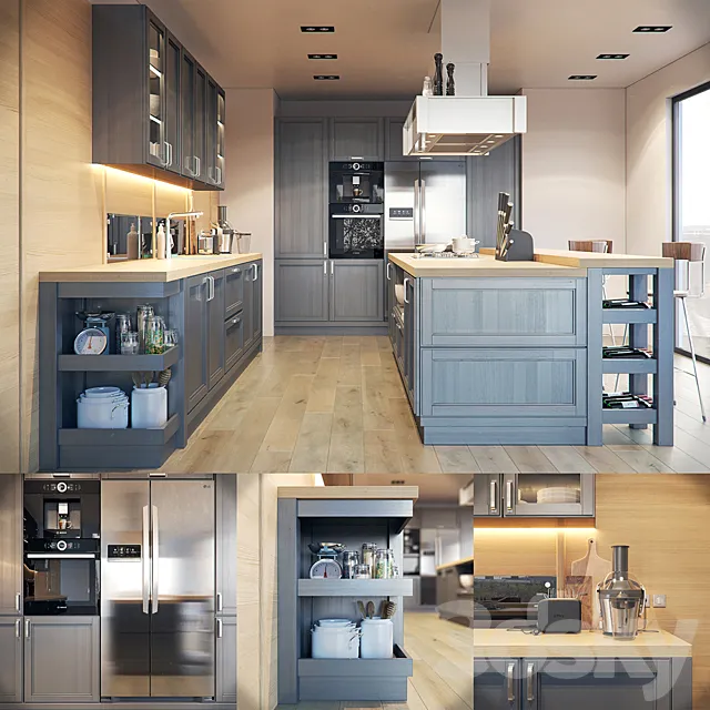 Kitchen Fortwood factory Call with decor 3DModel