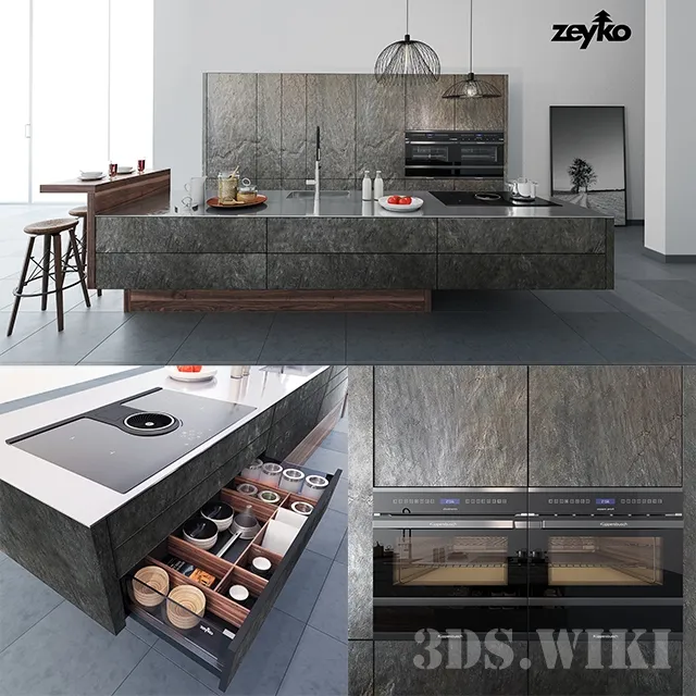 kitchen – Forum Stone Kitchen Oceangreen by Zeyko 3D Model