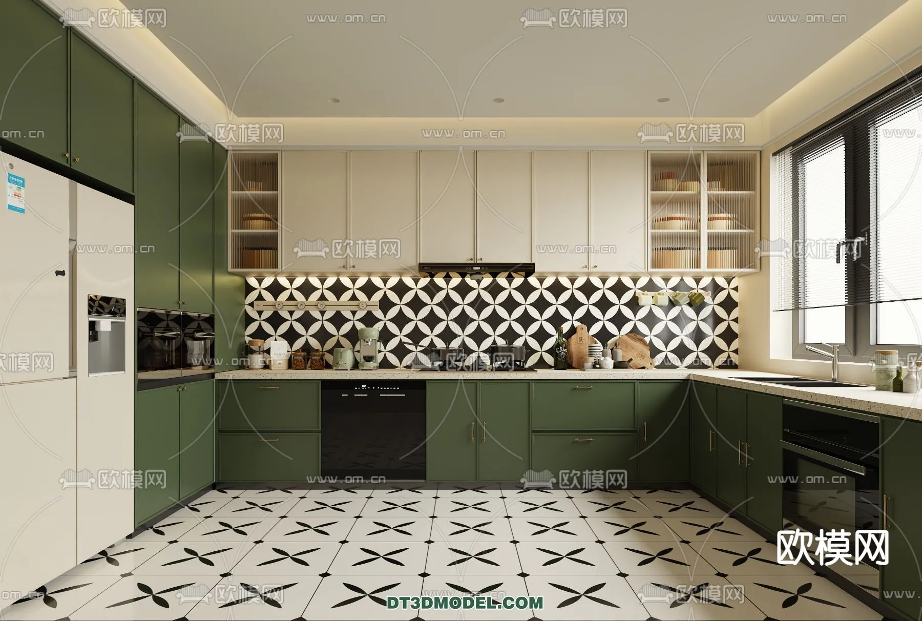 Kitchen – France Style – Interior 3D Scene – 009
