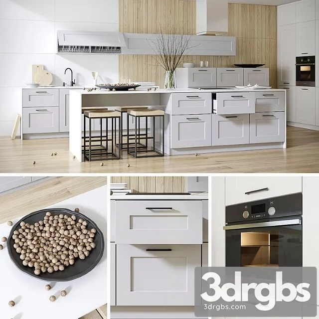 Kitchen from nolte frame lack facades 3D Model Download