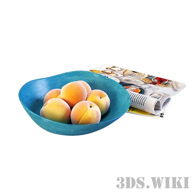 kitchen – Fruit bowl and magazine 3D Model