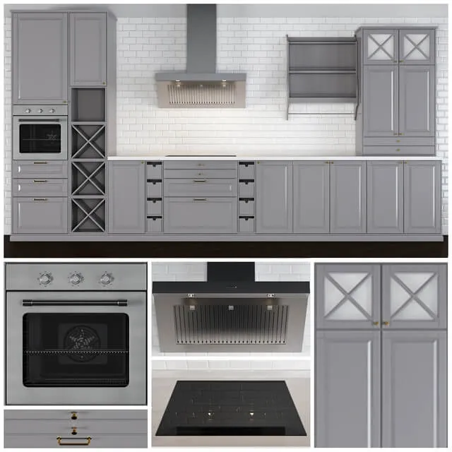 kitchen – Full kitchen furniture set 3D Model