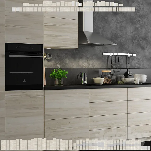 Kitchen Ikea Method Askersund. 3DModel