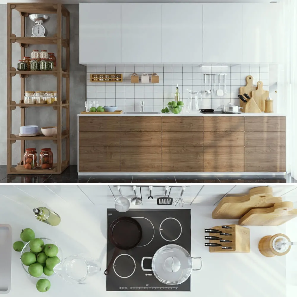 kitchen – IKEA vokstorp with decor 3D Model
