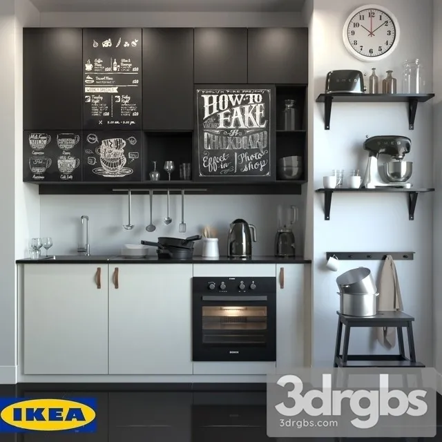 Kitchen Ikea Yudevalla 3D Model Download
