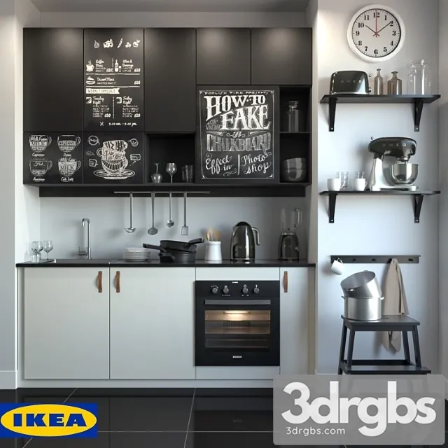 Kitchen ikea yudevalla 3D Model Download