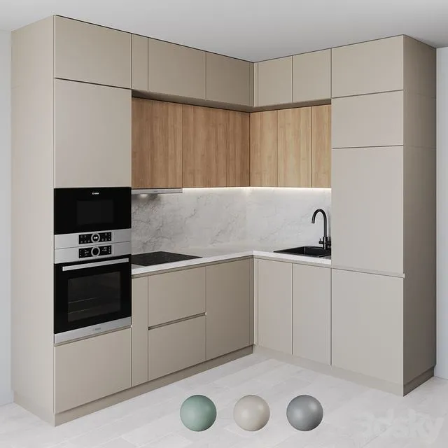 Kitchen in a modern style 3D Model