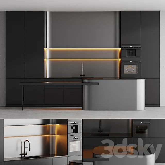 Kitchen in modern style 001 | modern kitchen 3D Model Kitchen in modern style 001 | modern kitchen 3D Model