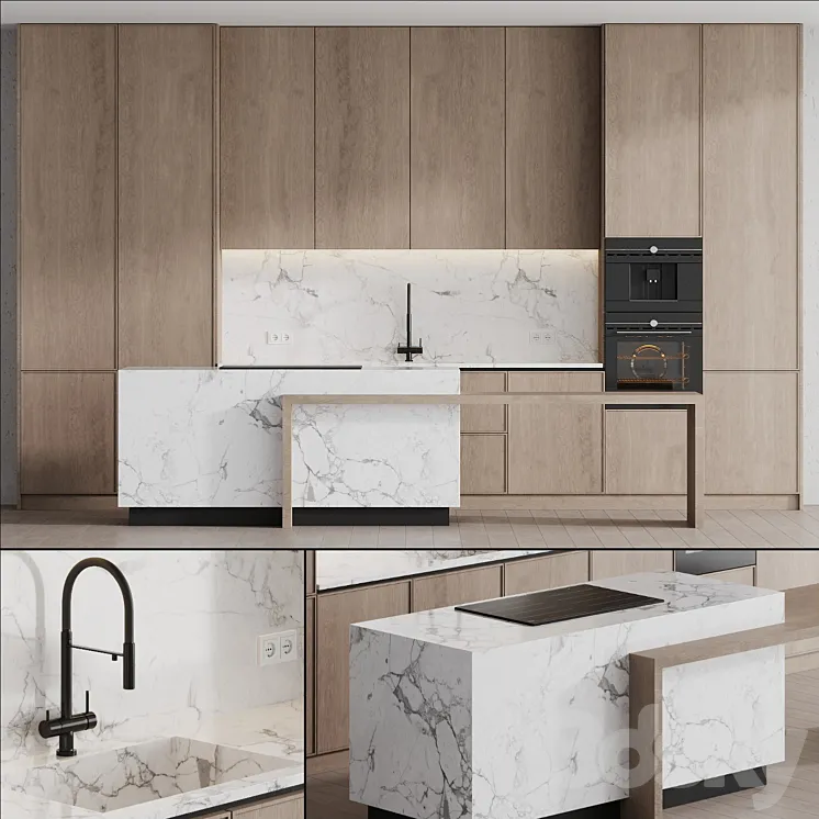 Kitchen in modern style 003 | modern kitchen 3D Model Free Download