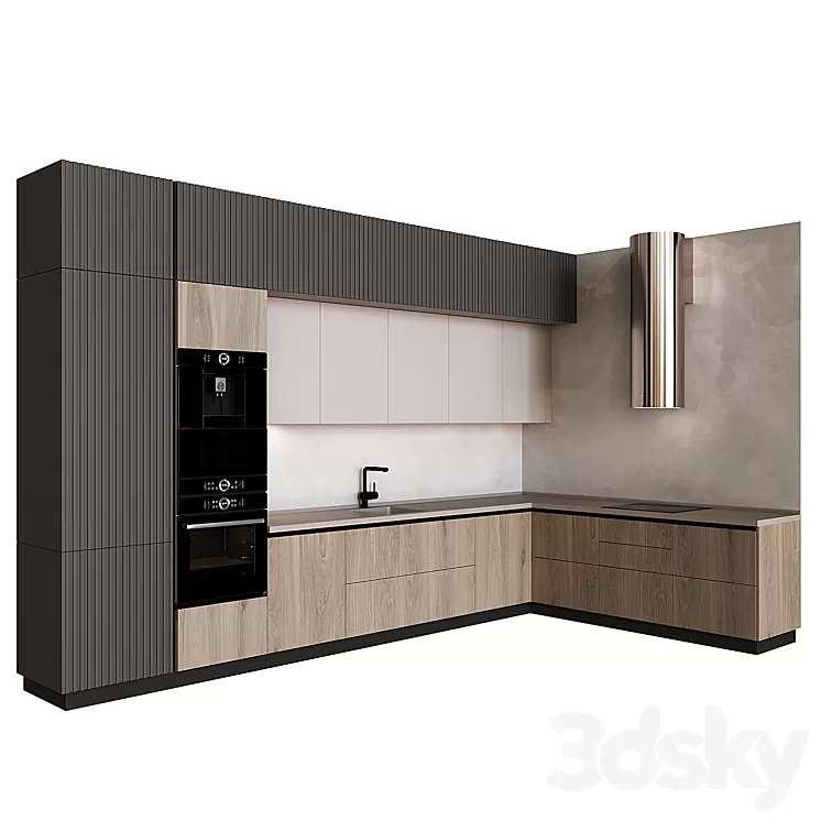 Kitchen in modern style 11 3D Model Free Download