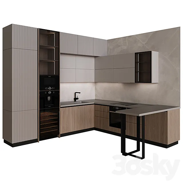 Kitchen in modern style 32 3D Model Kitchen in modern style 32 3D Model