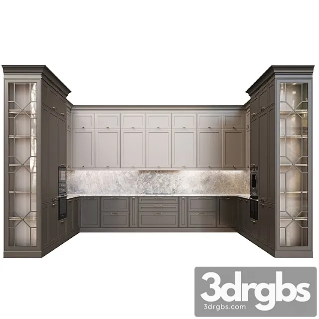 Kitchen In Neoclassic Style 16 3D Model Download