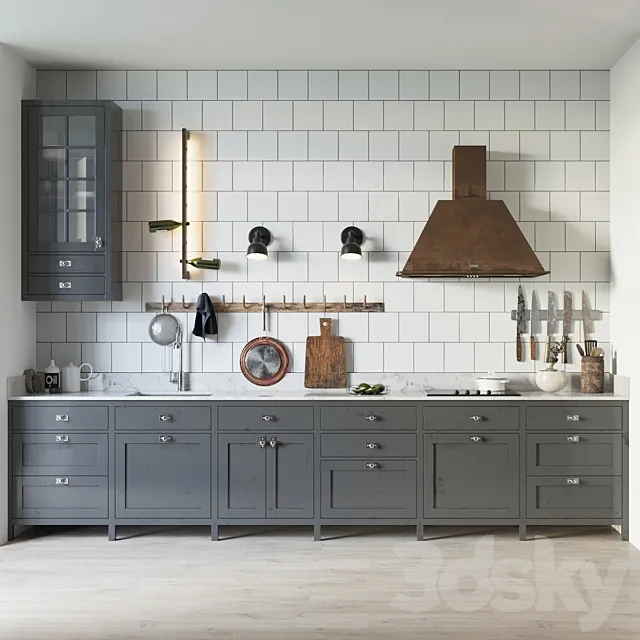 Kitchen in Scandinavian style 3D Model