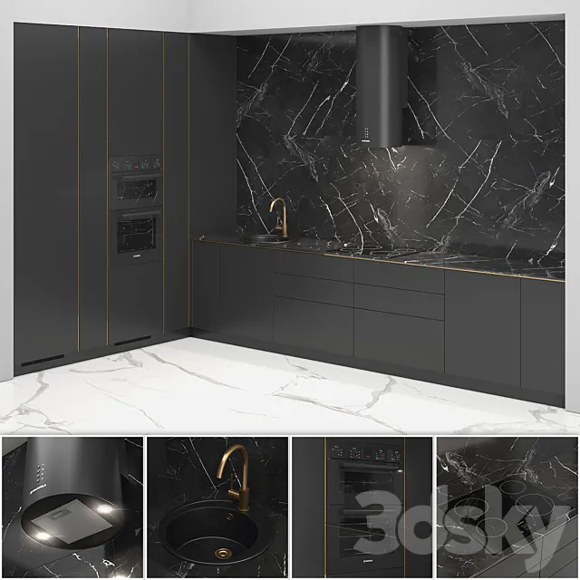 Kitchen INGE L-shaped 3D Model Kitchen INGE L-shaped 3D Model