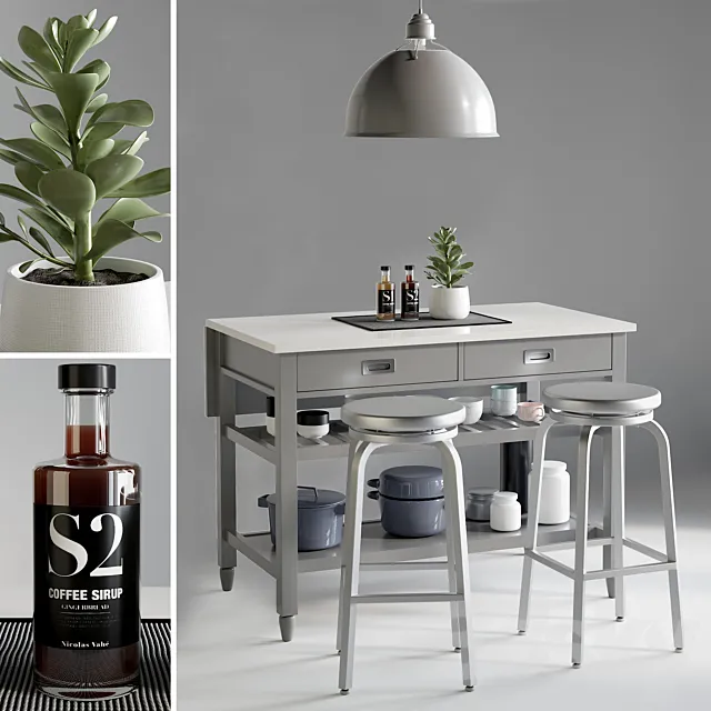 Kitchen Island 3 3D Model Kitchen Island 3 3D Model