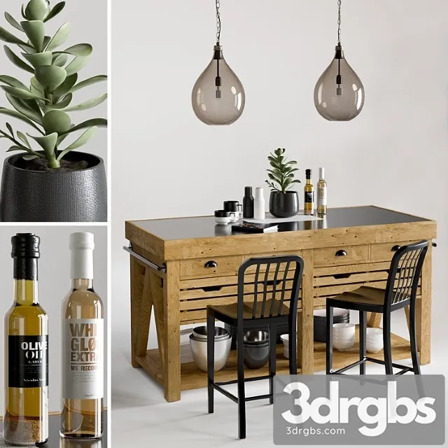 Kitchen Island 4 3D Model Download