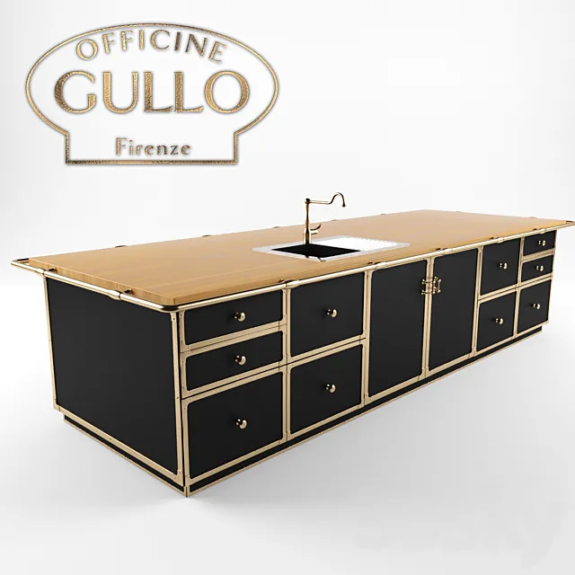 Kitchen island Officine Gullo – Antiques of the future 3DModel