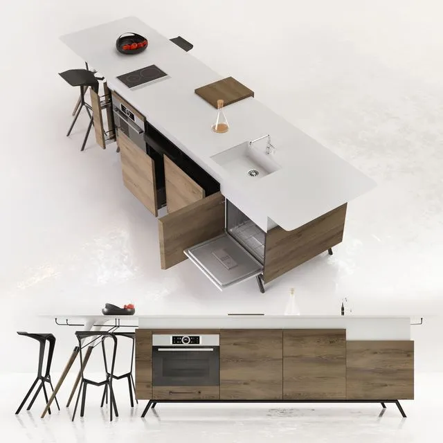 Kitchen isle 3D Model