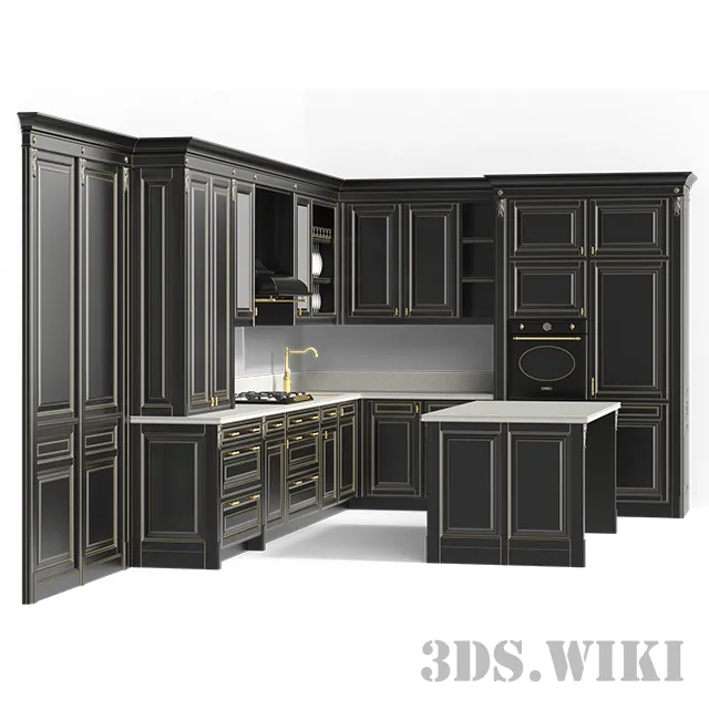 kitchen – Italian classic cuisine with island IT.013.005.13 3D Model