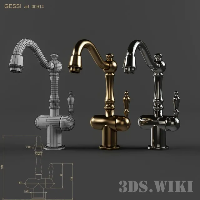 kitchen – Kitchen faucet Gessi art 00914 3D Model
