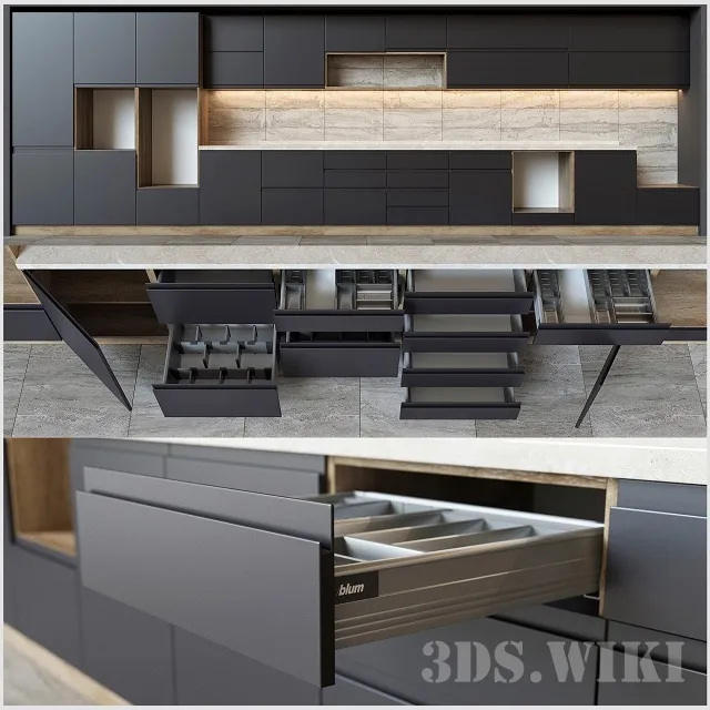 kitchen – Kitchen furniture with Blum accessories 3D Model