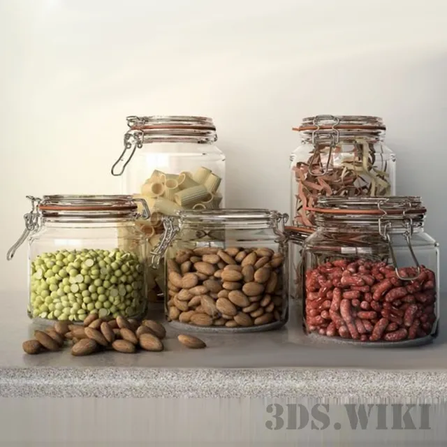 kitchen – Kitchen jars for seeds 3D Model