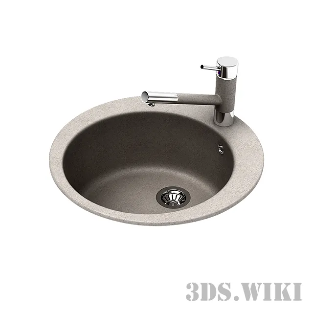 kitchen – Kitchen sink Aquasanita Clarus SR100 110 Beige + Tap 2765 3D Model