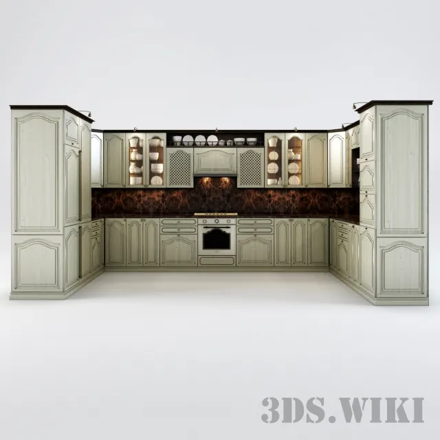 kitchen – Large classic kitchen 3D Model