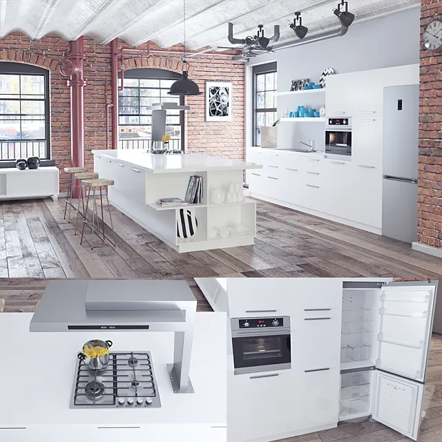 Kitchen Loft 3D Model