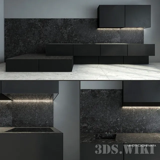 kitchen – Maya Kitchen. Minotti Cucine Factory 3D Model